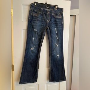 Rerock for Express low rise distressed flare jeans 10P